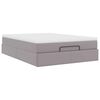 vidaXL Struttura Letto Pouf con Materasso Grigio 140x200 cm Similpelle
