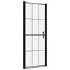 vidaXL Porta per Doccia in Vetro Temperato 81x195 cm Nero