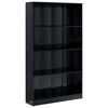 vidaXL Libreria 4 Ripiani Nero Lucido 80x24x142 cm Legno Multistrato