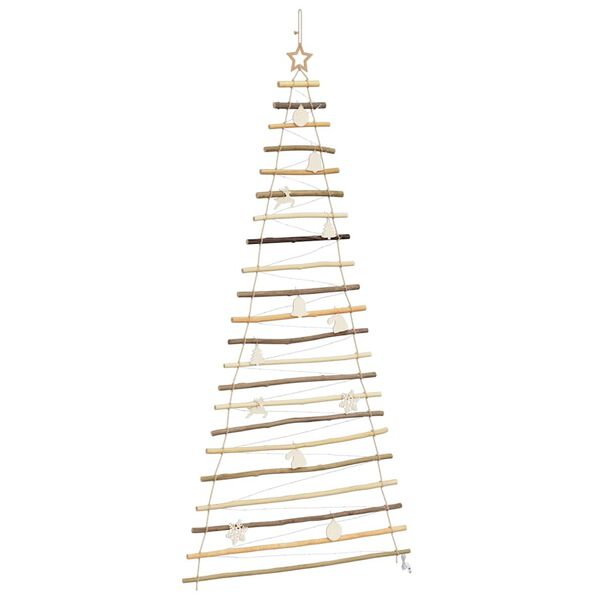 vidaXL Albero di Natale Naturale 210 cm legno massiccio di frassino