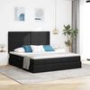 vidaXL Letto con contenitore e materasso Nero 180 x 200 cm Poliestere
