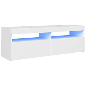 vidaXL Mobile Porta TV con Luci LED Bianco 120x35x40 cm