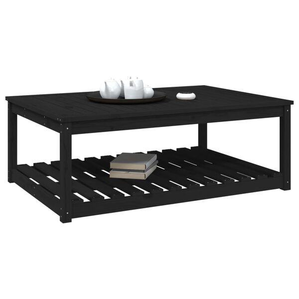 vidaXL Tavolo da Giardino Nero 121x82,5x45 cm Legno Massello di Pino