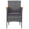 vidaXL Set da Pranzo per Giardino 3 pz in Polyrattan Grigio