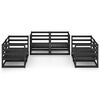 vidaXL Set Divani da Giardino 6 pz Nero in Legno Massello di Pino