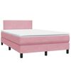 vidaXL Letto a Molle con Materasso e LED Rosa 120x220 cm in Velluto