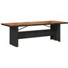 vidaXL Tavolo Giardino Piano Legno Acacia Nero 240x90x75 cm Polyrattan