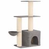 vidaXL Albero per gatti con pali per graffiare in sisal Grigio Chiaro