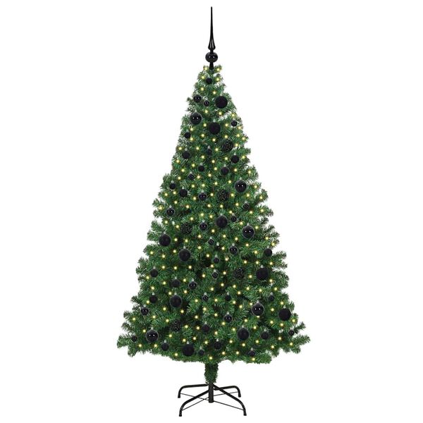 vidaXL Albero di Natale artificiale con 300 LED Verde 180 cm