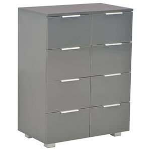 vidaXL Credenza Grigio Lucido 60x35x80 cm in Legno Multistrato