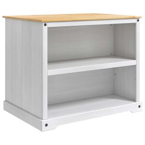 vidaXL Set isola da cucina Bianco e Cera di Miele 112 x 77 x 91,5 cm