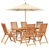 vidaXL Set da pranzo da esterno con ombrellone 8 pz