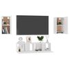 vidaXL Set Mobili Porta TV 4 pz Bianco in Legno Multistrato