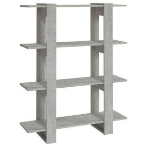 vidaXL Libreria/Divisorio Grigio Cemento 100x30x123,5 cm