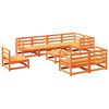 vidaXL Set Divani da Giardino 9 pz Marrone Cera Legno Massello Pino