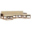 vidaXL Set di divani da esterno con cuscino 6 pcs Naturale e Beige