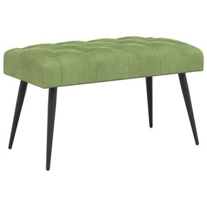 vidaXL Panchina con bottoni imbottiti Verde chiaro 80 x 40 x 46 cm