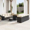 vidaXL Set Divano da Giardino 11 pcs Nero polyrattan