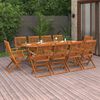 vidaXL Set da Pranzo da Giardino 11 pz 220x90x75 cm Massello di Acacia