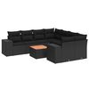 vidaXL Set Divani da Giardino 9 pz con Cuscini Nero in Polyrattan