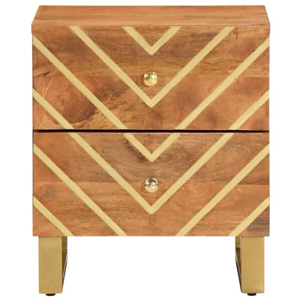 vidaXL Comodino Marrone e Nero in Legno Massello di Mango