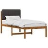 vidaXL Letto con Testiera Rivestita Naturale e Grigio Scuro
