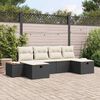 vidaXL Set Divano da Giardino 6 pcs Nero 55 x 62 x 69 cm Poly Rattan