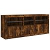 vidaXL Credenza con Luci LED Rovere Fumo 162x37x67 cm