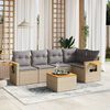 vidaXL Set Divano da Giardino 6 pz con Cuscini Beige in Polyrattan