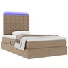 vidaXL Letto con contenitore e LED con led Cappuccino 120 x 200 cm