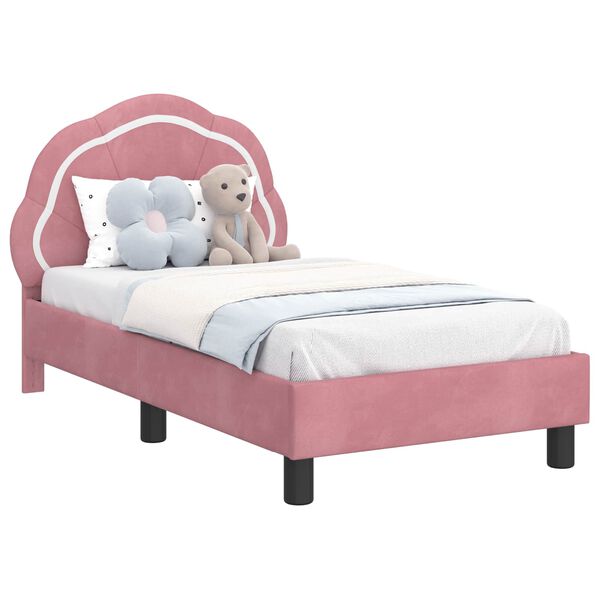 vidaXL Struttura letto per bambini con testata Rosa 70 x 140 cm