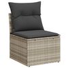 vidaXL Set Divano da Giardino 4pz con Cuscini Grigio Chiaro Polyrattan
