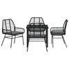 vidaXL Set da Pranzo per Giardino 5 pcs Nero polyrattan