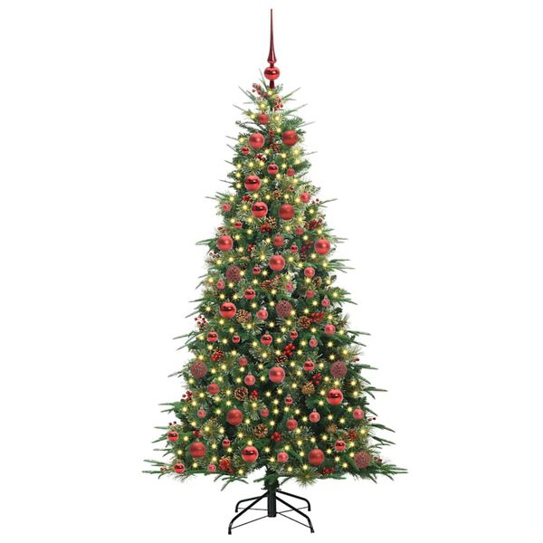 vidaXL Albero di Natale Artificiale con Rami Pieghevoli Verde 180 cm