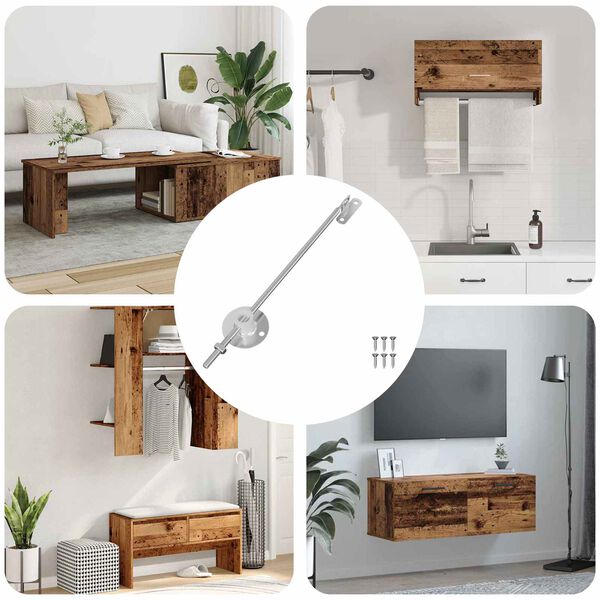 vidaXL Cerniera a supporto per coperchio 12 pcs Argento Ferro