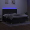 vidaXL Letto a Molle con Materasso e LED Nero 160x200 cm in Tessuto