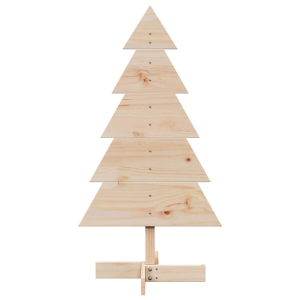 vidaXL Albero di Natale Decorativo in Legno 100 cm Legno Massello Pino