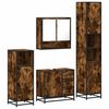 vidaXL Set Mobili da Bagno 4 pz Rovere Fumo in Legno Multistrato