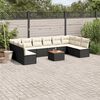 vidaXL Set Divani da Giardino 11 pz con Cuscini in Polyrattan Nero