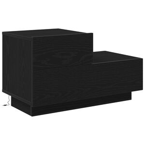 vidaXL Armadio da Notte con cassetto Rovere Nero 70 x 36 x 40,5 cm