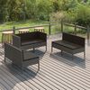 vidaXL Set Divani da Giardino 6 pz con Cuscini in Polyrattan Grigio