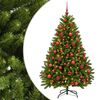 vidaXL Albero di Natale artificiale verde chiaro con palline 120 cm