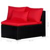 vidaXL Set Divani da Giardino 9 pz con Cuscini in Polyrattan Rosso