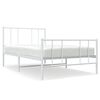 vidaXL Giroletto con Testiera e Pediera Metallo Bianco 100x200 cm