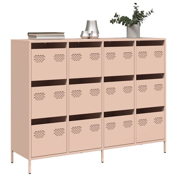 vidaXL Credenza Rosa 135x39x103,5 cm in Acciaio Laminato a Freddo