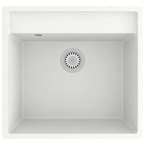 vidaXL Lavello da Cucina con Foro Troppopieno Bianco in Granito