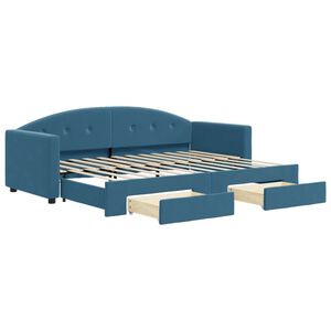 vidaXL Divano Letto Estraibile con Cassetti Blu 80x200 cm Velluto