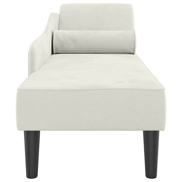 vidaXL Chaise Longue con Cuscini Crema in Velluto