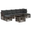 vidaXL Set Divano da Giardino 8 pz Grigio polyrattan
