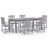 vidaXL Set da Pranzo da Giardino 7 pz Legno Massello di Acacia Grigio